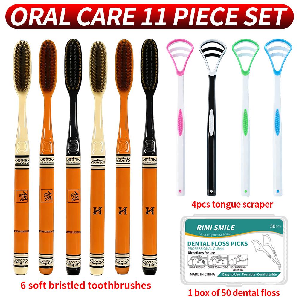 Value Oral Hygiene Kit: 6 Soft Toothbrushes + 4 Tongue Cleaners + 50 Floss Picks for Family
Value Oral Hygiene Kit: 6 Soft Toothbrushes + 4 Tongue Cleaners + 50 Floss Picks for Family