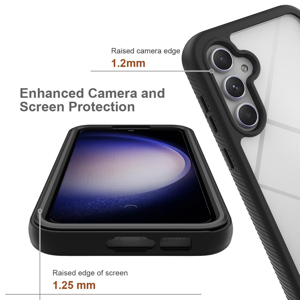 For Samsung Galaxy S23 FE Cover 3-in-1 PC+TPU Phone Protective Case with PET Screen Protector Black
For Samsung Galaxy S23 FE Cover 3-in-1 PC+TPU Phone Protective Case with PET Screen Protector Black
