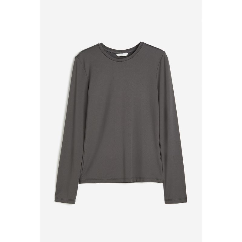 HM Women s T-shirt Autumn Elastic Minimalist round Neck Soft Comfort and Casual Jersey Tops 1191700 Dark gray 160/88A(S)
HM Women s T-shirt Autumn Elastic Minimalist round Neck Soft Comfort and Casual Jersey Tops 1191700 Dark gray 160/88A(S)