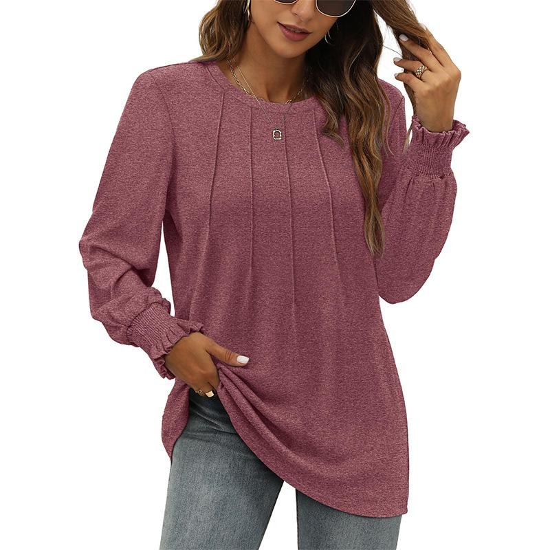 Женская осенняя свободная плиссированная рубашка с круглым вырезом и длинными рукавами, футболка, топ-пуловер XXL фуксия
Женская осенняя свободная плиссированная рубашка с круглым вырезом и длинными рукавами, футболка, топ-пуловер XXL фуксия