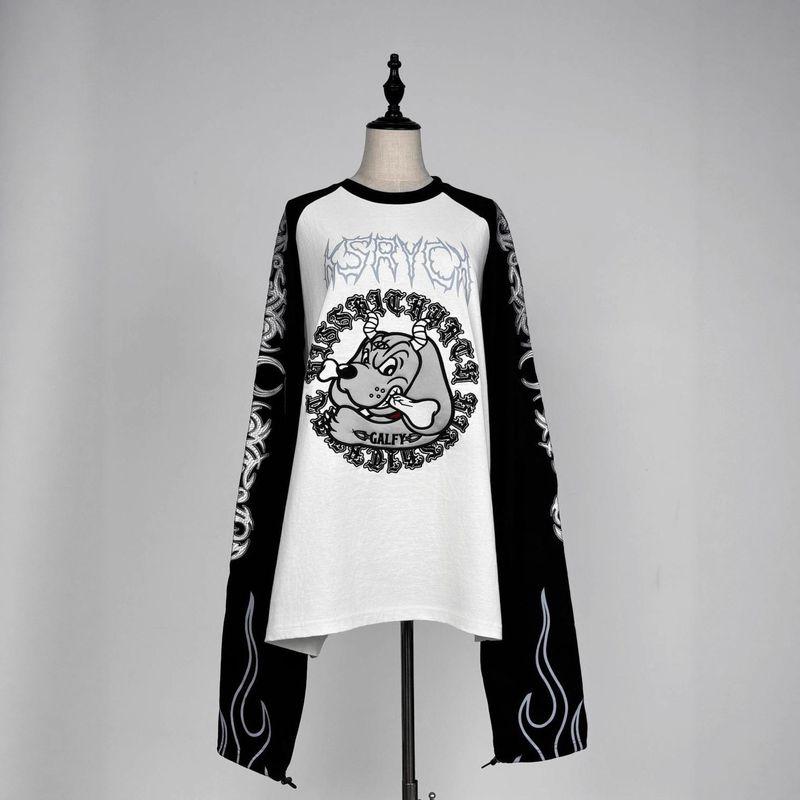 Japanese Harajuku Fashion Brand Galfy Collaboration with Kry Subculture Tattoo Print Flame Long Sleeve Cute Sleeve T-Shirt Top Black and White Long Sleeve T-Shirt Top S
Japanese Harajuku Fashion Brand Galfy Collaboration with Kry Subculture Tattoo Print Flame Long Sleeve Cute Sleeve T-Shirt Top Black and White Long Sleeve T-Shirt Top S