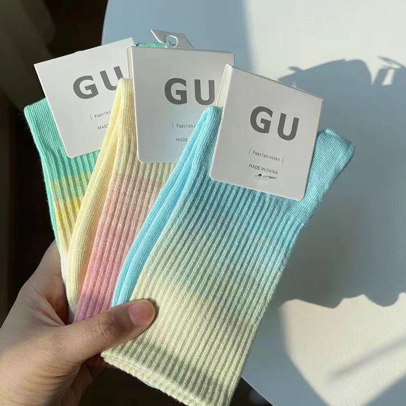 Tie-Dye Gradient Mid-Calf Socks: Women s Seasonal Candy Color Sports Socks - Trendy College Style for Autumn and Winter. White-Blue
Tie-Dye Gradient Mid-Calf Socks: Women s Seasonal Candy Color Sports Socks - Trendy College Style for Autumn and Winter. White-Blue