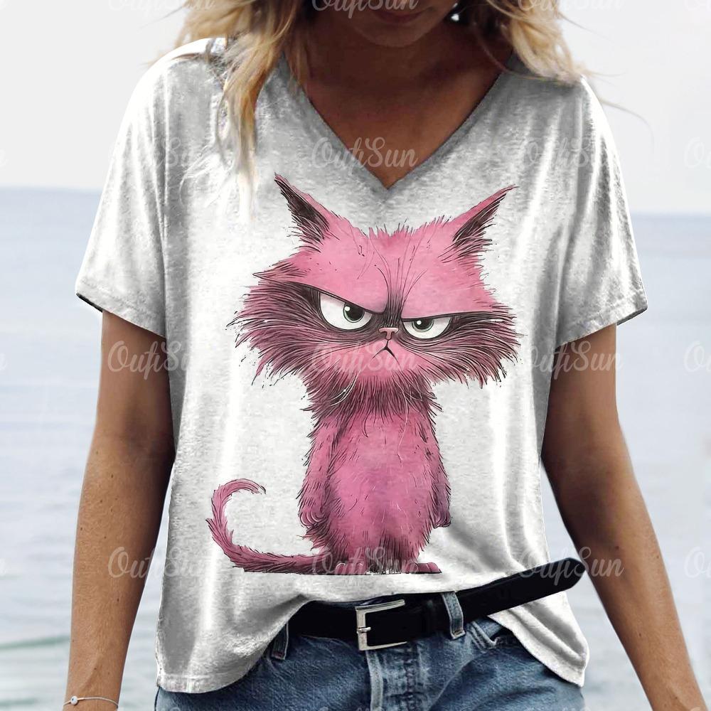 Women s T Shirt Cat Print Casual Short Sleeve 3d T-Shirts Fashion New Streetwear Crew Neck Pullover Female Oversized Clothing 5XL
Women s T Shirt Cat Print Casual Short Sleeve 3d T-Shirts Fashion New Streetwear Crew Neck Pullover Female Oversized Clothing 5XL