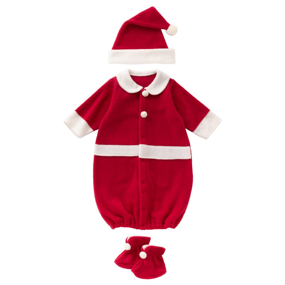 Cream de Coco Santa All Fleece Hat and Booties Christmas Set for Made in Sizes Two-Way (Christmas Version) 3-Piece Newborns, Japan, 50-70cm
Cream de Coco Santa All Fleece Hat and Booties Christmas Set for Made in Sizes Two-Way (Christmas Version) 3-Piece Newborns, Japan, 50-70cm