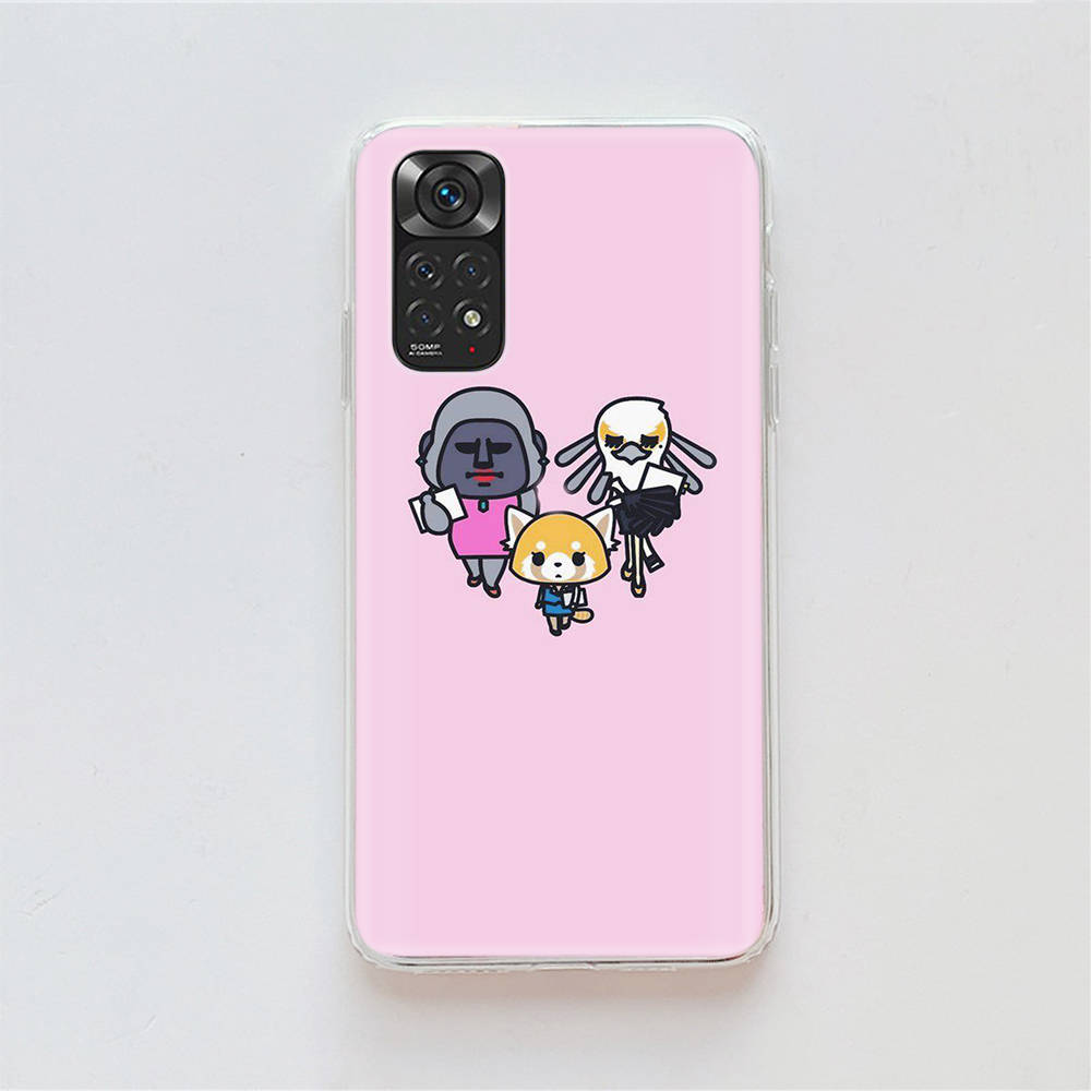 Чехол KT60 Aggretsuko для Samsung A04 A14 A23 A34 A54 M23 M33 M52 M53 Realme 10 9 C30S C35 C55 VIVO Y02S Y21 Y33S Y51 X80 Pro Прозрачная крышка Infinix Hot 10 Play гагат