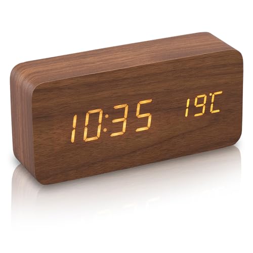Iris Ohyama ICW-01W-T Alarm Clock, Digital Temperature and Date Display, Table Clock, Power Saving Mode, Wood Grain Design, Brown
Iris Ohyama ICW-01W-T Alarm Clock, Digital Temperature and Date Display, Table Clock, Power Saving Mode, Wood Grain Design, Brown