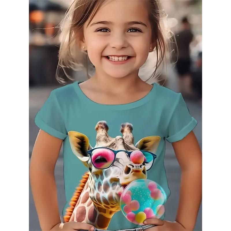 Повседневные повседневные футболки с принтом животных жирафов 3D, модные забавные футболки для девочек, летние футболки с короткими рукавами, повседневные футболки 170
Повседневные повседневные футболки с принтом животных жирафов 3D, модные забавные футболки для девочек, летние футболки с короткими рукавами, повседневные футболки 170