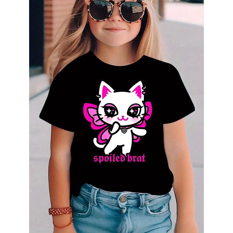 European sizes Summer Fashion Girls Short Sleeve T-Shirt Spoileo Brat Butterfly Wing Kitten Print Casual Versatile Top 98cm чёрный
European sizes Summer Fashion Girls Short Sleeve T-Shirt Spoileo Brat Butterfly Wing Kitten Print Casual Versatile Top 98cm чёрный
