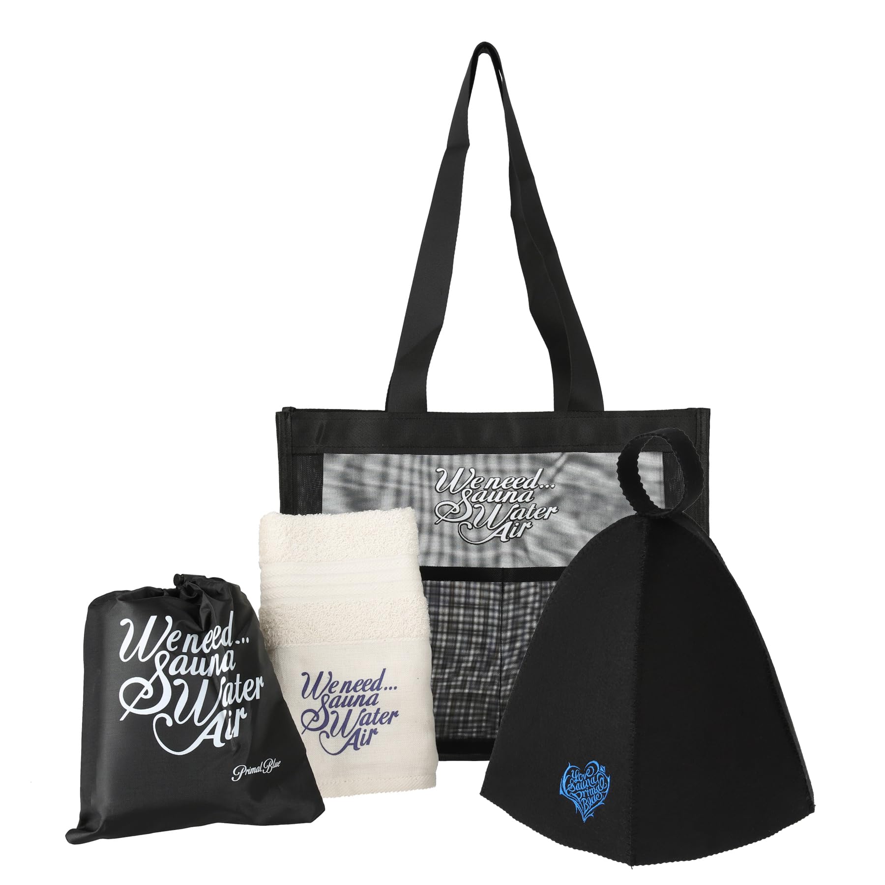 Primal Blue Sauna Set: Sauna Hat, Sauna Mat, Face Towel, and Mesh Tote Bag. Perfect for Sauna Activities, Camping, and Public Baths (Black, Felt)
Primal Blue Sauna Set: Sauna Hat, Sauna Mat, Face Towel, and Mesh Tote Bag. Perfect for Sauna Activities, Camping, and Public Baths (Black, Felt)