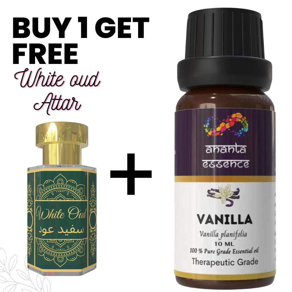 Vanilla 10 ml Essential Oil for Aromatherapy & Home Fragrance with Free 10 ml White Oud Attar | Essential Oil for Diffuser
Vanilla 10 ml Essential Oil for Aromatherapy & Home Fragrance with Free 10 ml White Oud Attar | Essential Oil for Diffuser