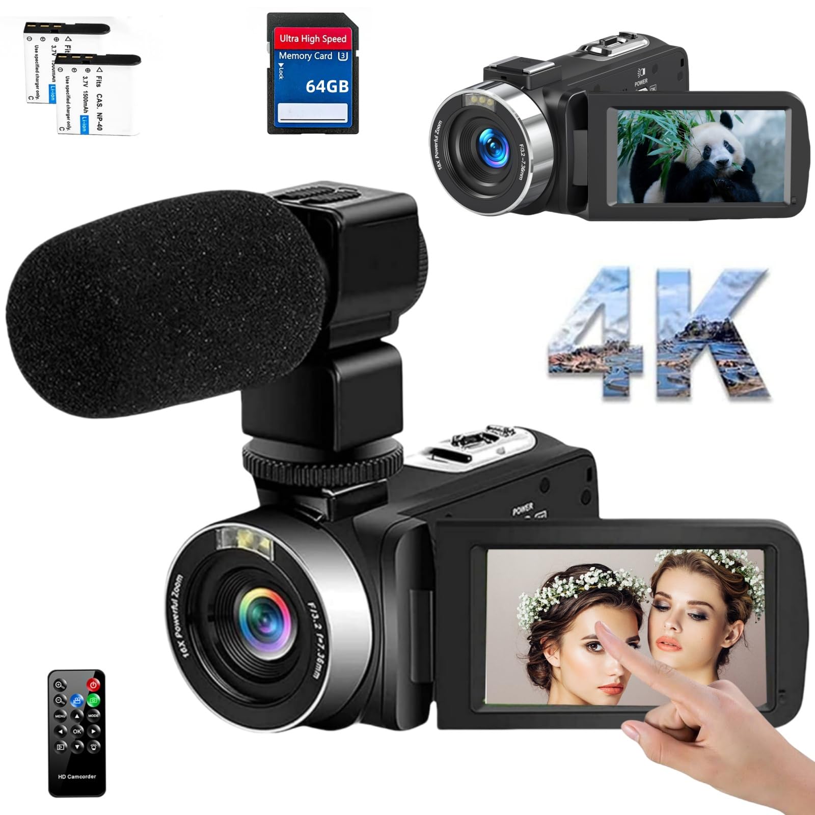 Відео 4K 48 МП 18X Цифрова Зовнішня ІЧ Нічна РК-камера для відеоблогу для веб-камери з паузою, пультом дистанційного керування, двома SD-картами 32 ГБ, камера 48 мегапікселів, 30 кадрів/с, зум,
Відео 4K 48 МП 18X Цифрова Зовнішня ІЧ Нічна РК-камера для відеоблогу для веб-камери з паузою, пультом дистанційного керування, двома SD-картами 32 ГБ, камера 48 мегапікселів, 30 кадрів/с, зум,