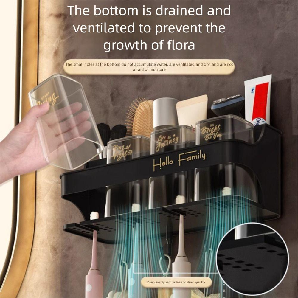 Nail-Free Toothbrush Holder Black Storage Holder New Toothpaste Dispenser Bathroom 2 Cup
Nail-Free Toothbrush Holder Black Storage Holder New Toothpaste Dispenser Bathroom 2 Cup
