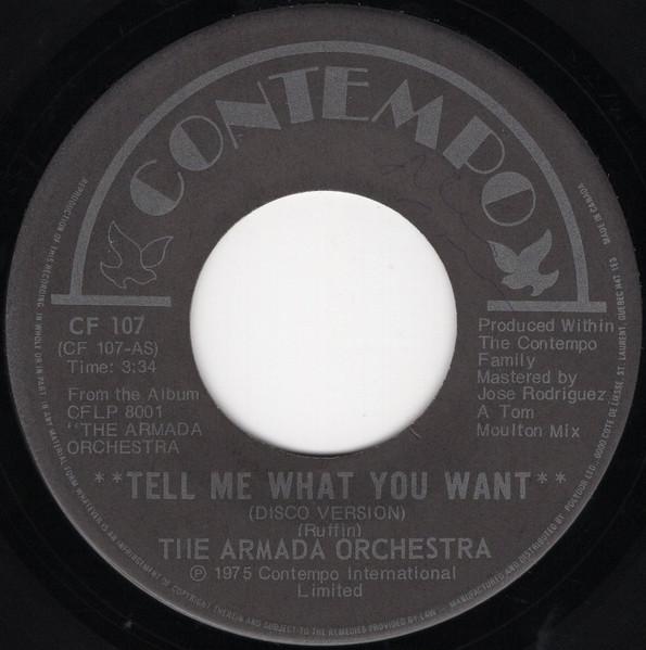 7inch Record ARMADA ORCHESTRA - Tell Me What You Want (Disco Versio CF107 Contempo 1975 Canada Soul/Funk Used
7inch Record ARMADA ORCHESTRA - Tell Me What You Want (Disco Versio CF107 Contempo 1975 Canada Soul/Funk Used