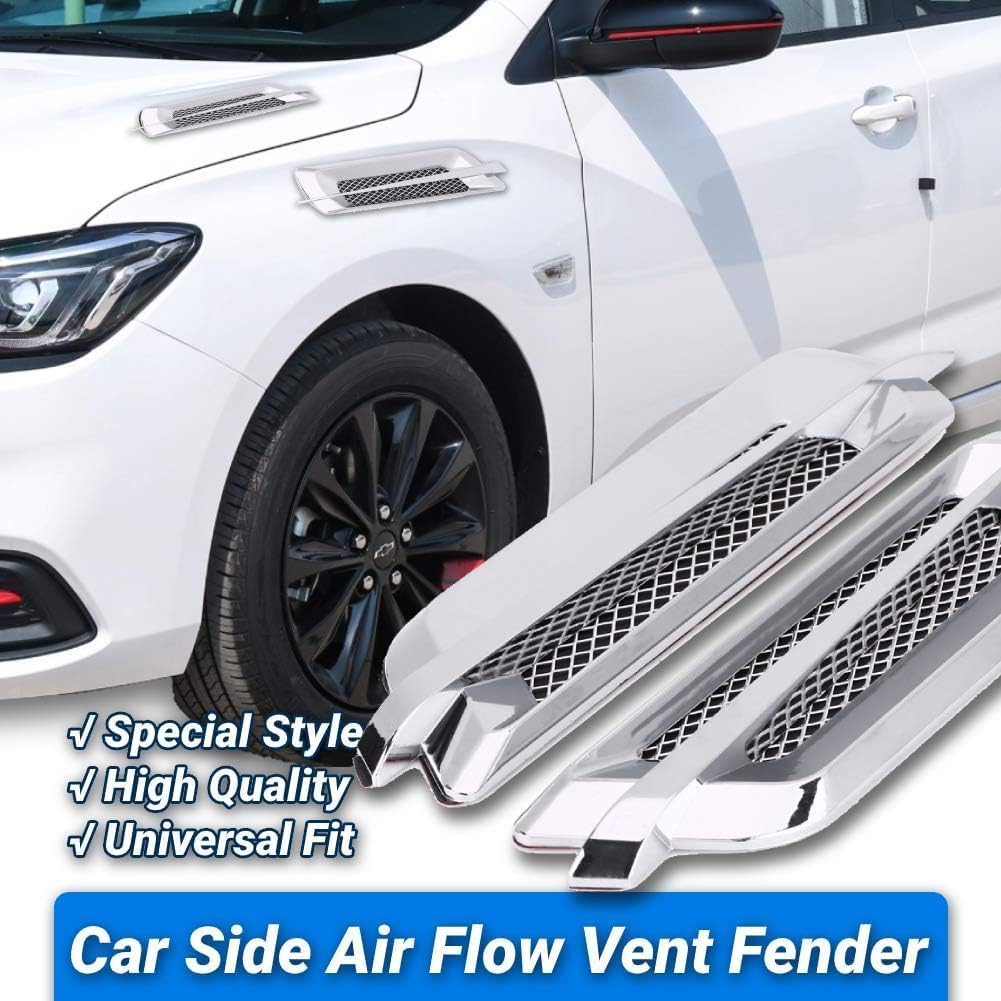 2PCS Universal Car Side Air Vent & Hood Vent, Silver Plated Air Intake Grille, Mesh Vent Decoration for SUV, Truck, Sedan чорний колір сірий 
2PCS Universal Car Side Air Vent & Hood Vent, Silver Plated Air Intake Grille, Mesh Vent Decoration for SUV, Truck, Sedan чорний колір сірий