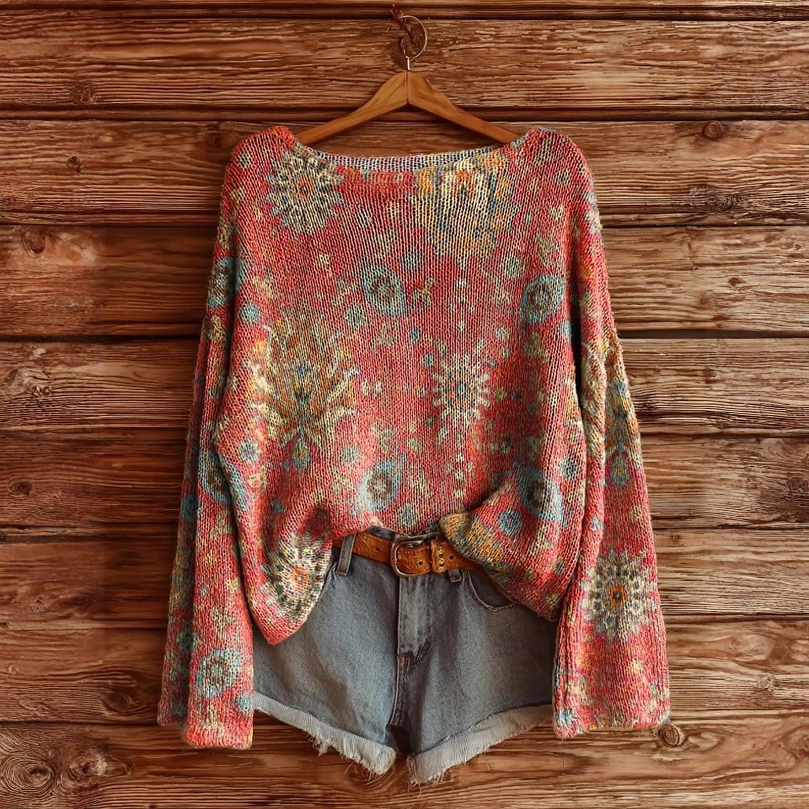 Женская футболка с винтажным цветочным принтом, круглым вырезом, свободная, с длинным рукавом, средней длины, с большим пальцем, с утечкой M
Женская футболка с винтажным цветочным принтом, круглым вырезом, свободная, с длинным рукавом, средней длины, с большим пальцем, с утечкой M