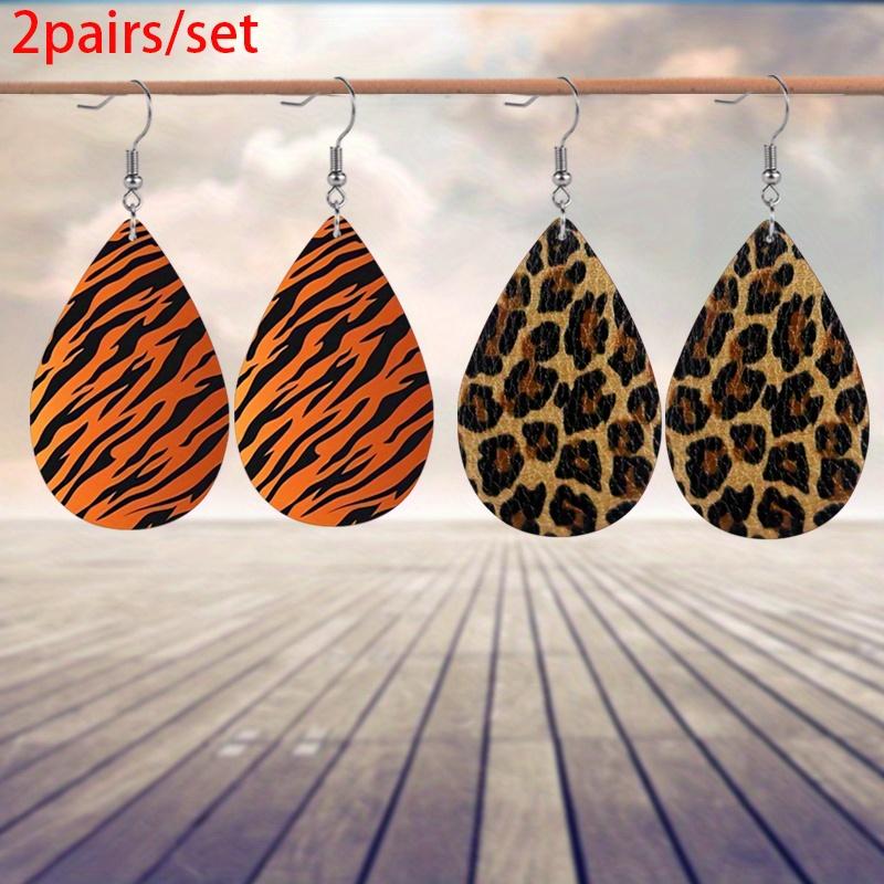 Креативные серьги из ПУ кожи с леопардовым узором для женщин, элегантные модные аксессуары для банкетов, вечеринок, Дня матери, подарки