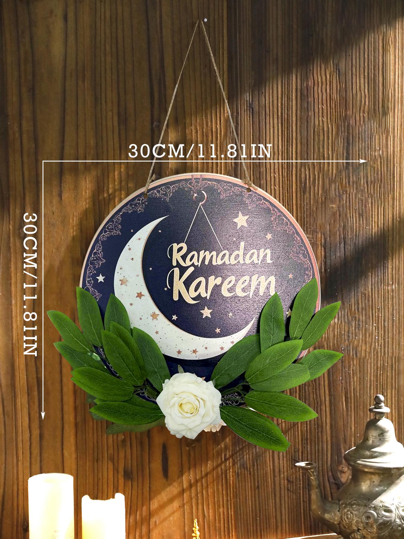 Black Ramadan Kareem Floral Door Hanging Decor Moon Star Lantern Pattern Round Plaque Sign Wall Decoration for Ramadan&Eid Gifts
Black Ramadan Kareem Floral Door Hanging Decor Moon Star Lantern Pattern Round Plaque Sign Wall Decoration for Ramadan&Eid Gifts