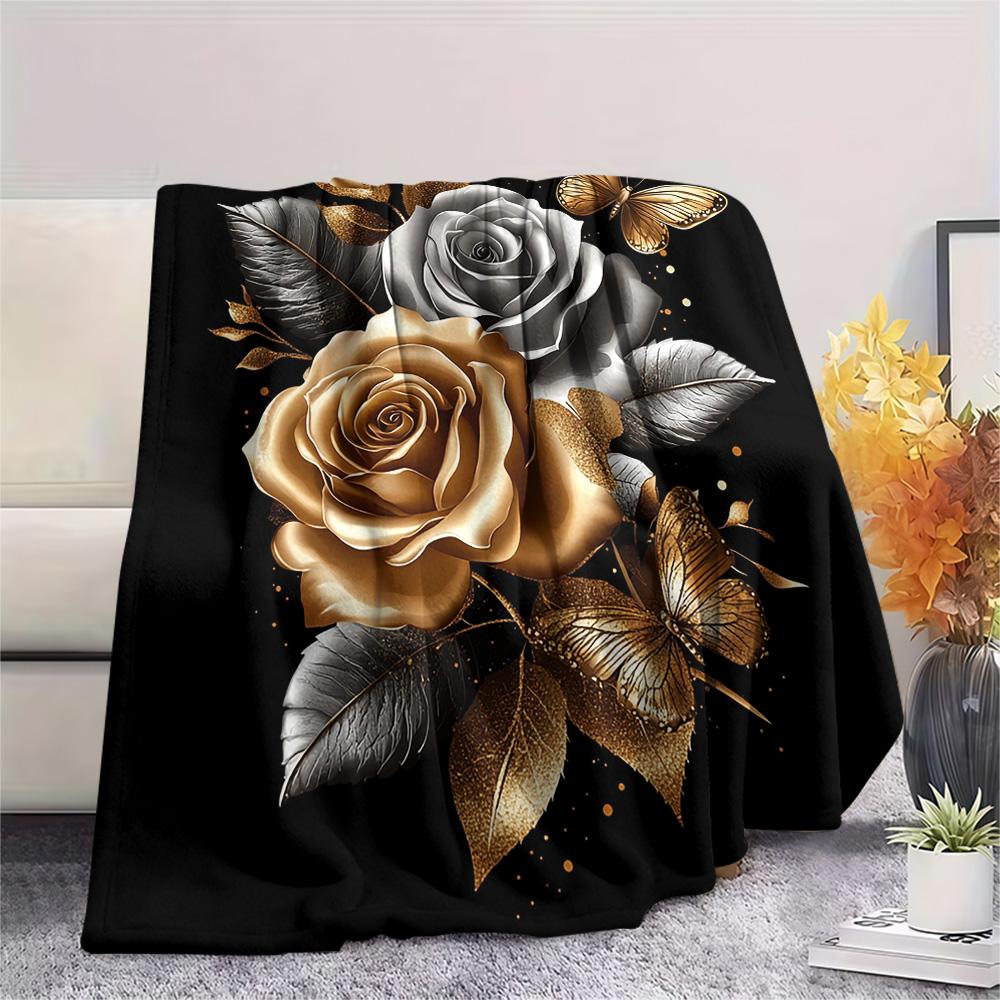 Golden Rose Print Flannel Blanket, High quality Comfortable for All Seasons, Home Decor, Warmth and Comfort, Perfect for Christmas Gifts 80cm x 120cm
Golden Rose Print Flannel Blanket, High quality Comfortable for All Seasons, Home Decor, Warmth and Comfort, Perfect for Christmas Gifts 80cm x 120cm
