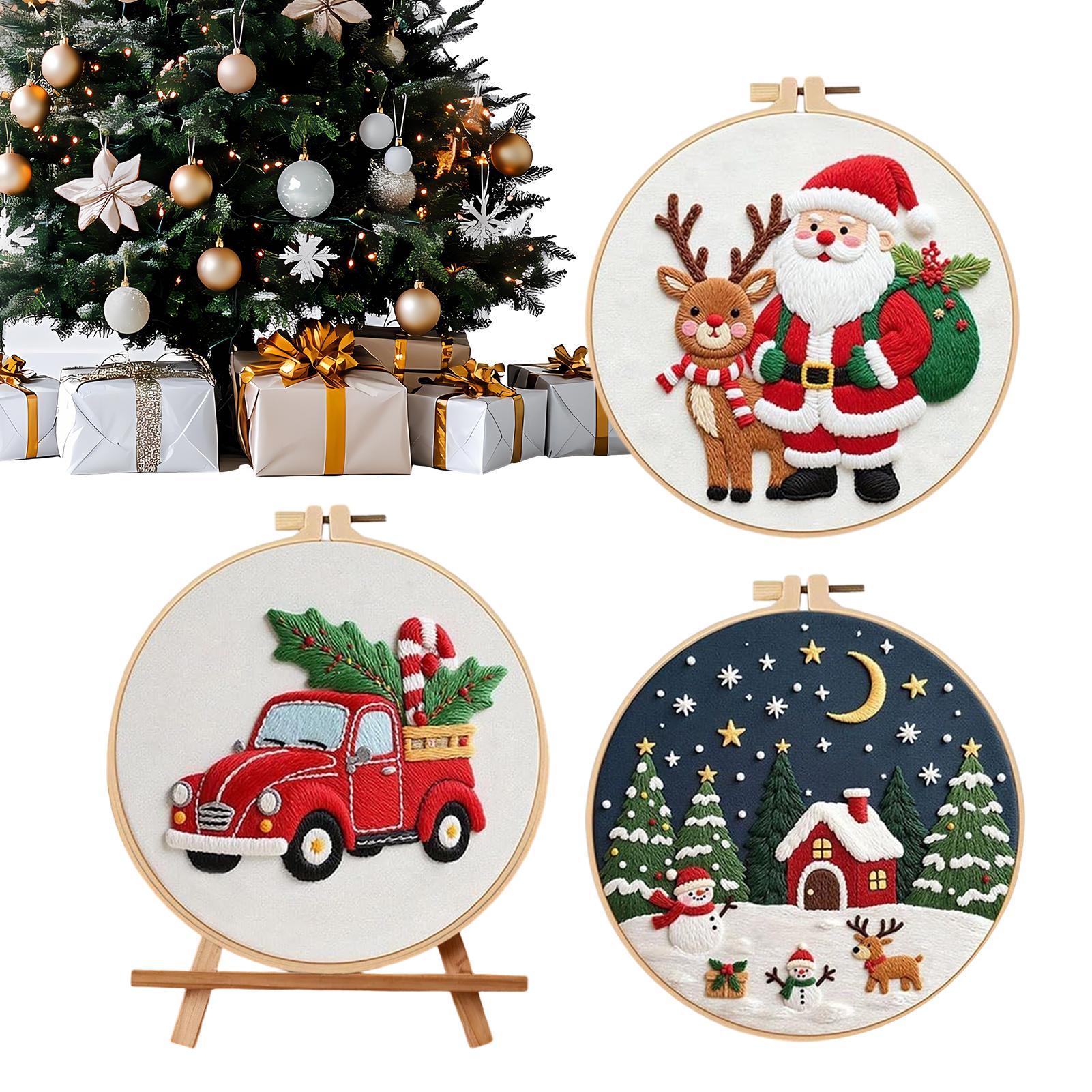 3pcs Christmas Cross Embroidery Kits For Beginners DIY Christmas Decoration Craft Ornament Set Handmade Embroidery For Women CHINA
3pcs Christmas Cross Embroidery Kits For Beginners DIY Christmas Decoration Craft Ornament Set Handmade Embroidery For Women CHINA