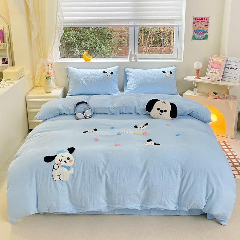 Ультрамягкий комплект из четырех предметов из чистого хлопка однотонный мягкий и удобный вышитый комплект из четырех предметов мультяшный приятный к коже дышащий постельный комплект 1.2m Three-piece Set
Ультрамягкий комплект из четырех предметов из чистого хлопка однотонный мягкий и удобный вышитый комплект из четырех предметов мультяшный приятный к коже дышащий постельный комплект 1.2m Three-piece Set