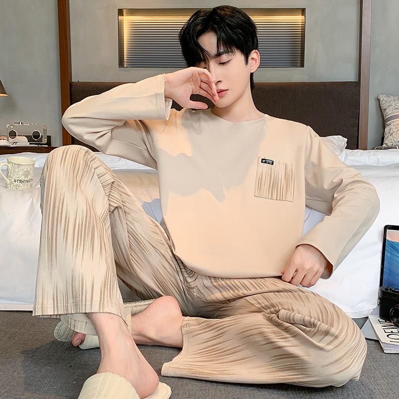 Fashion Cotton Pajamas Set for Men Autumn and Spring Round Nightwear Home Clothing Pyjamas Men Homme L for 50-62kg
Fashion Cotton Pajamas Set for Men Autumn and Spring Round Nightwear Home Clothing Pyjamas Men Homme L for 50-62kg