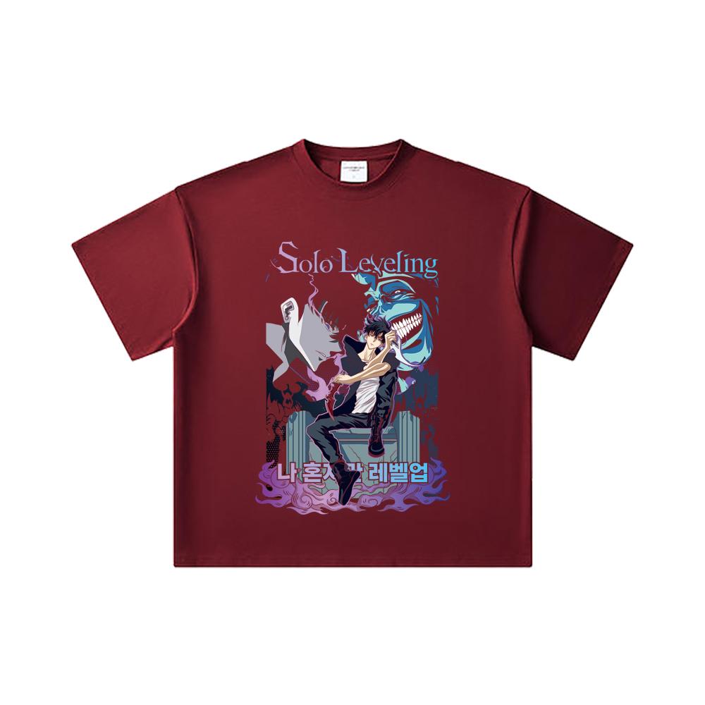 260 GSM Double Yarn 32 Count 100% Cotton Solo Leveling V6 Print Unisex Heavy Cotton T Shirt 2XL вина червоного кольору
260 GSM Double Yarn 32 Count 100% Cotton Solo Leveling V6 Print Unisex Heavy Cotton T Shirt 2XL вина червоного кольору