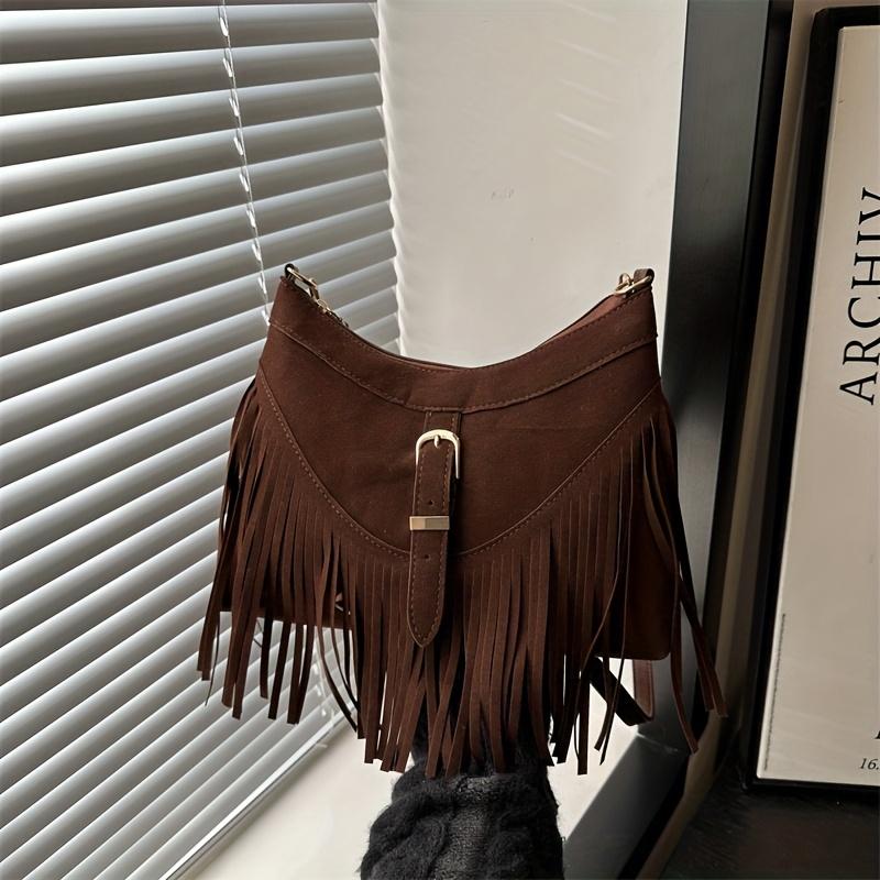 Women S Vintage Tassel Suede Crossbody Bag, Adjustable Strap, Zipper Closure, Detachable Strap, Synthetic Shoulder Bag, Purses кавовий
Women S Vintage Tassel Suede Crossbody Bag, Adjustable Strap, Zipper Closure, Detachable Strap, Synthetic Shoulder Bag, Purses кавовий