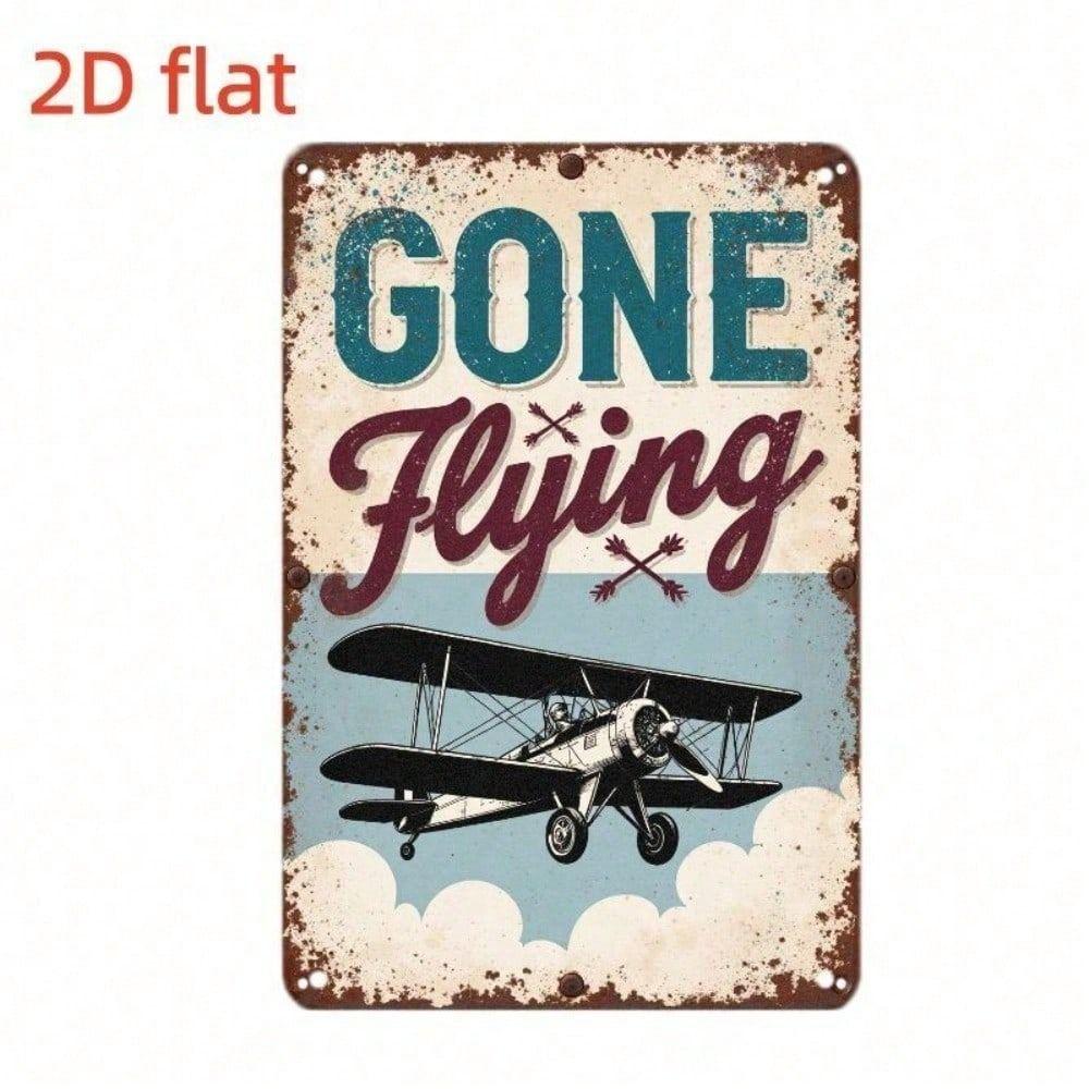 Vintage Biplane Metal Wall Art Poster for Garage Gift
Vintage Biplane Metal Wall Art Poster for Garage Gift