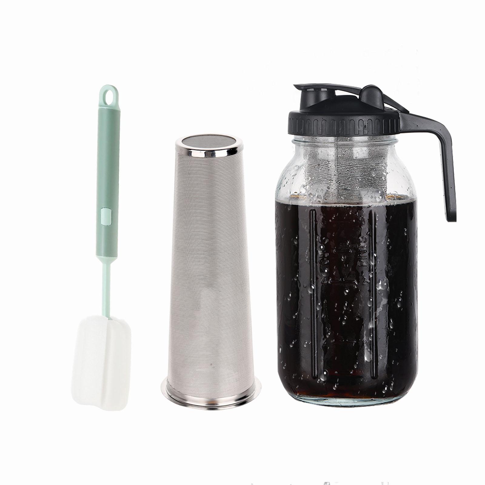 Кофеварка WITTOP Cold Brew со льдом, банка Mason на 2 литра, 64 унции, толстое прочное стекло с фильтром из нержавеющей стали для холодного кофе, чая, фруктовых напитков
Кофеварка WITTOP Cold Brew со льдом, банка Mason на 2 литра, 64 унции, толстое прочное стекло с фильтром из нержавеющей стали для холодного кофе, чая, фруктовых напитков