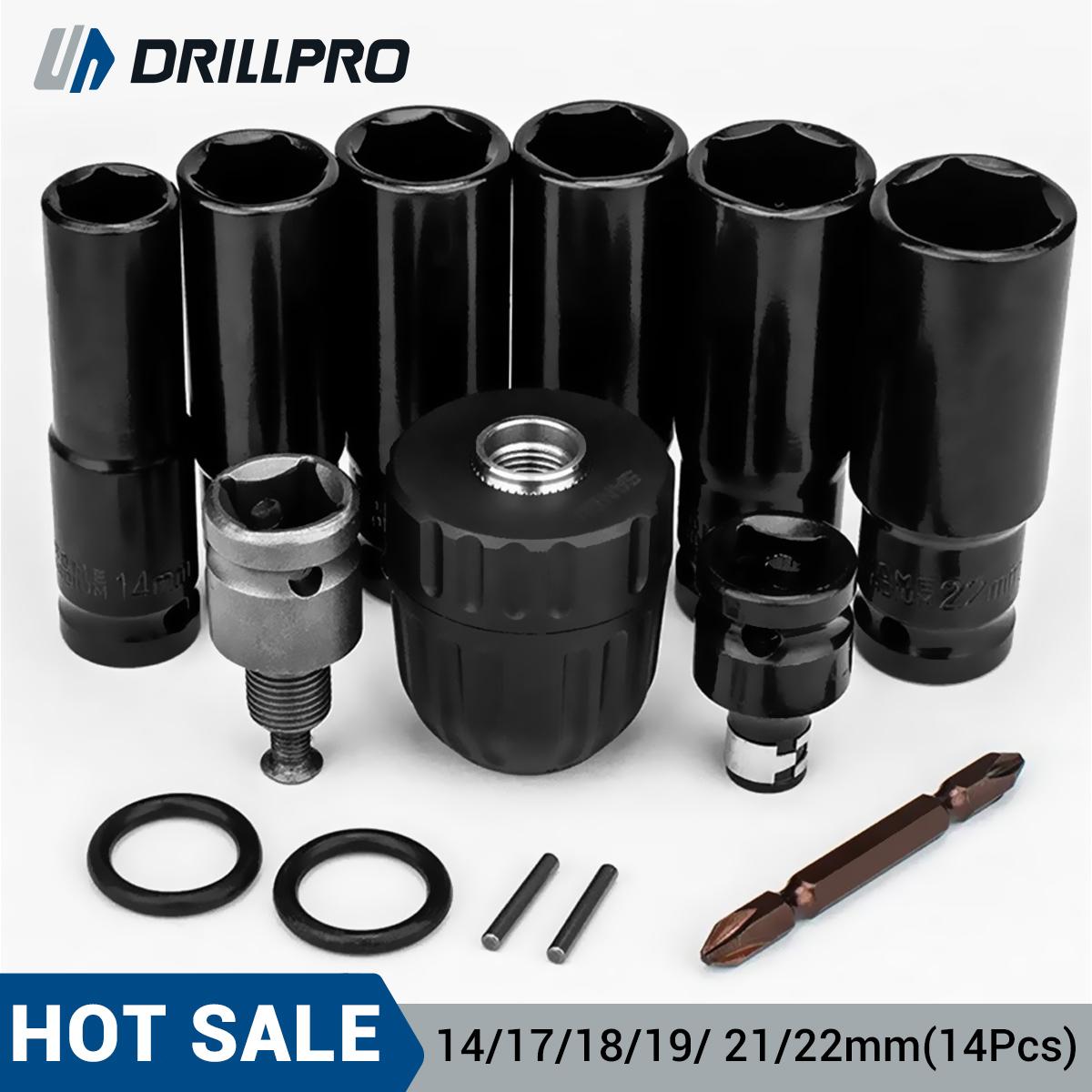 Drillpro 14 шт. Электрический ударный гайковерт с шестигранной головкой, комплект адаптеров для сверлильного патрона, привод для отверток, электроинструмент
Drillpro 14 шт. Электрический ударный гайковерт с шестигранной головкой, комплект адаптеров для сверлильного патрона, привод для отверток, электроинструмент