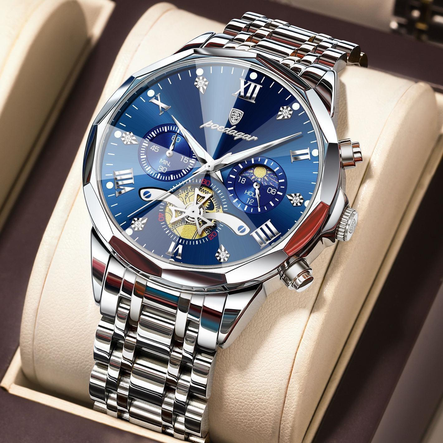 POEDAGAR Original Luxury Men s Watch Waterproof Luminous Chronograph Men Wristwatch Stainless Steel Quartz Watches For Man синий/серебряный
POEDAGAR Original Luxury Men s Watch Waterproof Luminous Chronograph Men Wristwatch Stainless Steel Quartz Watches For Man синий/серебряный