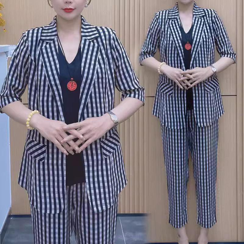 Chic Summer 2025 Slimming Plaid Two-Piece: Suit Jacket & Skinny Pants Set for Women 3XL (135-145 Jin)
Chic Summer 2025 Slimming Plaid Two-Piece: Suit Jacket & Skinny Pants Set for Women 3XL (135-145 Jin)