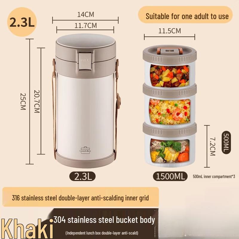 24-Hour 3-Layer 304 Stainless Steel Insulated Lunch Container
24-Hour 3-Layer 304 Stainless Steel Insulated Lunch Container