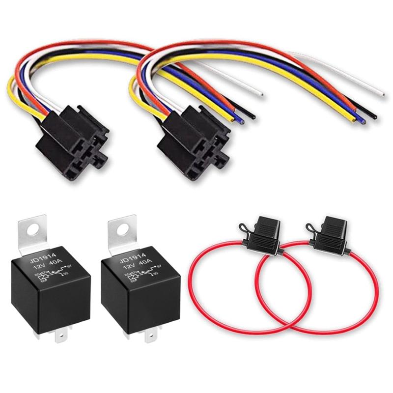 Portable Automotive 5-Pin 30/40A 12V SPDT Relays With Interlocking Relay Sockets And In-Line ATC Fuse Holders
Portable Automotive 5-Pin 30/40A 12V SPDT Relays With Interlocking Relay Sockets And In-Line ATC Fuse Holders