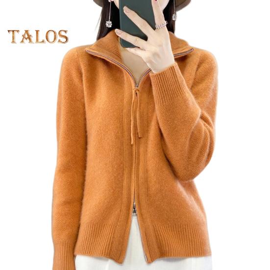 Женский вязаный свитер, пальто с высоким воротником, длинным рукавом, двойной застежкой-молнией, осенне-зимний однотонный трикотаж
Женский вязаный свитер, пальто с высоким воротником, длинным рукавом, двойной застежкой-молнией, осенне-зимний однотонный трикотаж