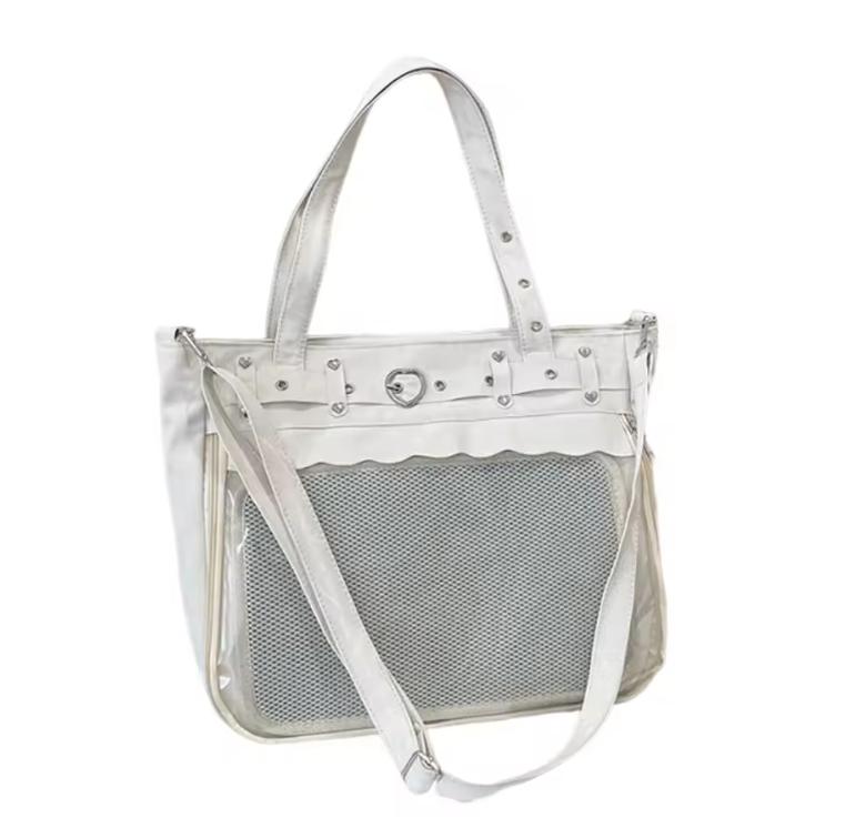 Transparent Ita Bag Large Capacity Original Design JK Uniform Shoulder Bag Leisure Lightweight Solid Color Handheld Tote Bag
Transparent Ita Bag Large Capacity Original Design JK Uniform Shoulder Bag Leisure Lightweight Solid Color Handheld Tote Bag