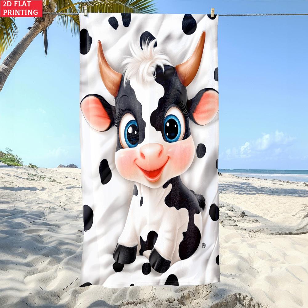 2D Flat Spotted Cow Cartoon Beach Towel, Soft High Absorbent Microfiber, Lightweight for Beach Travel Camping Party W30*H60(CM)
2D Flat Spotted Cow Cartoon Beach Towel, Soft High Absorbent Microfiber, Lightweight for Beach Travel Camping Party W30*H60(CM)
