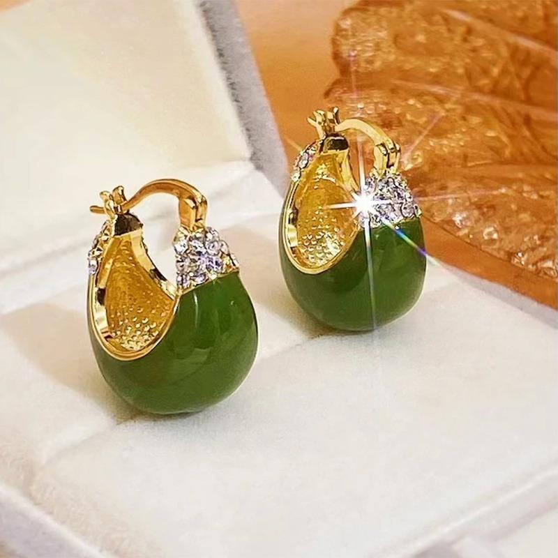 Luxury Green Color Crystal Earrings For Women Vintage Circle Hoop Earrings Buckle Wedding Accessories Ear Jewelry Gifts зелений
Luxury Green Color Crystal Earrings For Women Vintage Circle Hoop Earrings Buckle Wedding Accessories Ear Jewelry Gifts зелений