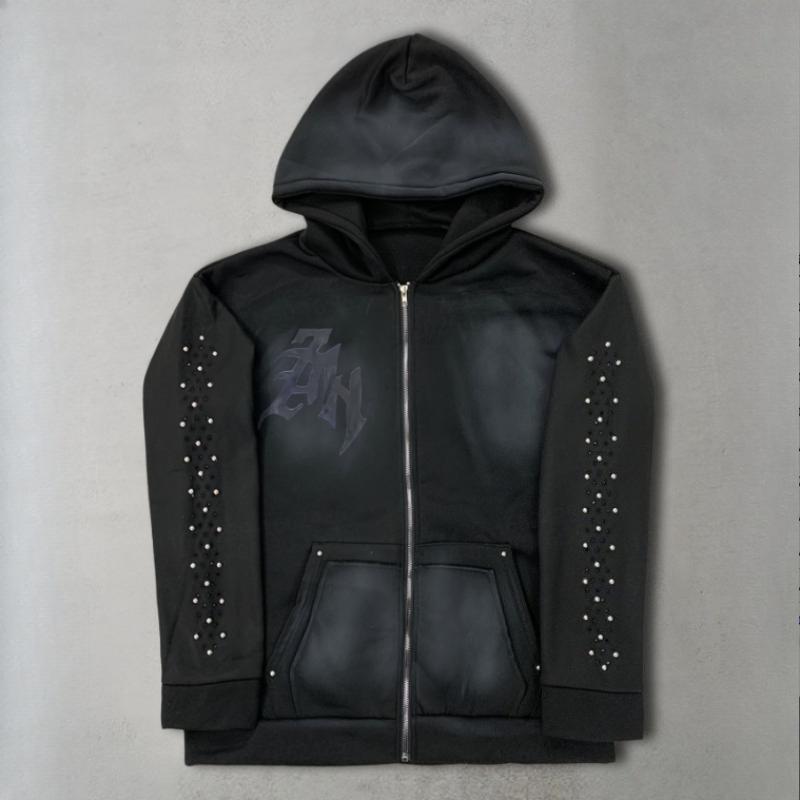 European and American autumn and winter retro street trend personalized hot diamond long sleeved hooded sweatshirt XL чорний
European and American autumn and winter retro street trend personalized hot diamond long sleeved hooded sweatshirt XL чорний