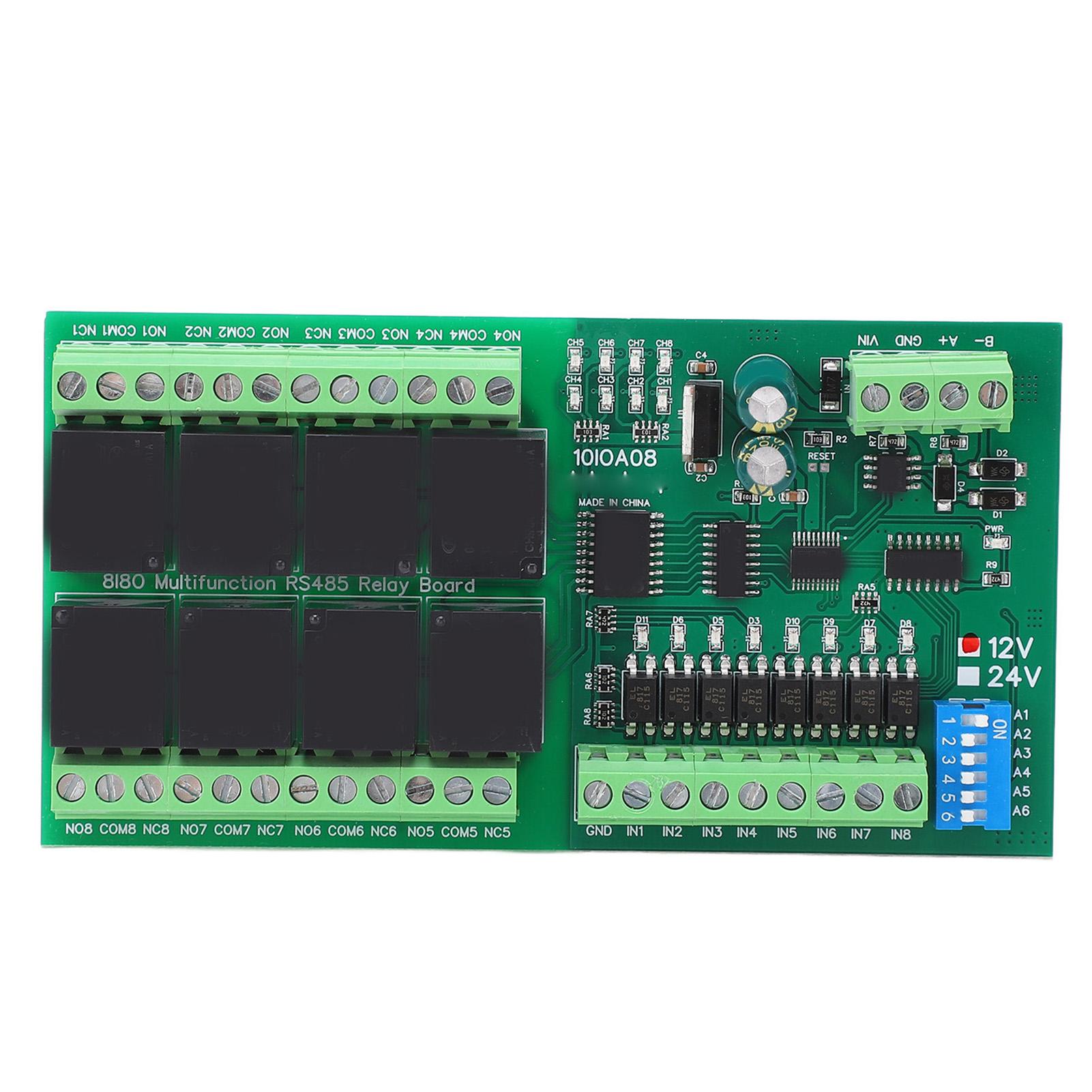 Relay Module 8 Channel RS485 Control Board Switch Controller DC 12V Accessory for Equipment
Relay Module 8 Channel RS485 Control Board Switch Controller DC 12V Accessory for Equipment