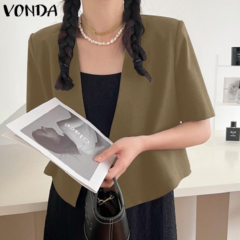 VONDA женская прямая свободная куртка с v-образным вырезом, наклонными лацканами и микро-расклешенными рукавами
VONDA женская прямая свободная куртка с v-образным вырезом, наклонными лацканами и микро-расклешенными рукавами