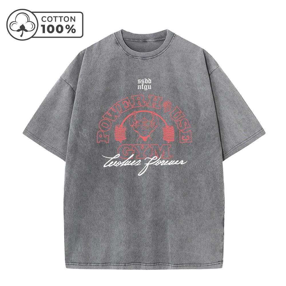 Mens Dumbbell Printed Washed TShirt Casual Pure Cotton Street Style Short Sleeve Summer Loose Breathable Sports Top S
Mens Dumbbell Printed Washed TShirt Casual Pure Cotton Street Style Short Sleeve Summer Loose Breathable Sports Top S