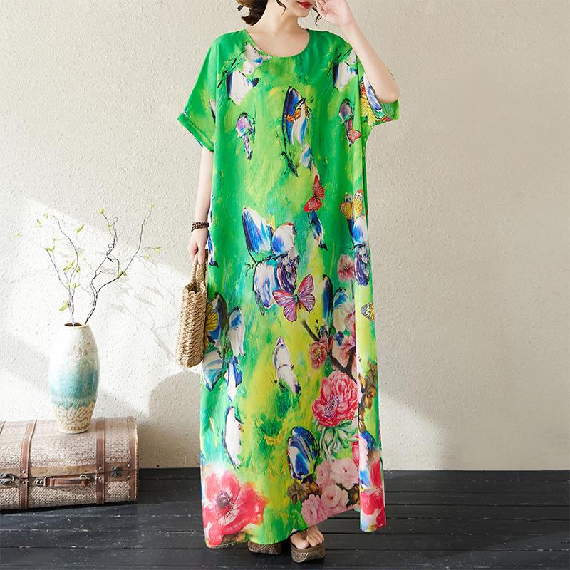 DIMANAF 2026 Summer Women Plus Size Long Dress Beach Basic Casual Dress Loose Vintage Floral Printing Dress One Size зелений
DIMANAF 2026 Summer Women Plus Size Long Dress Beach Basic Casual Dress Loose Vintage Floral Printing Dress One Size зелений