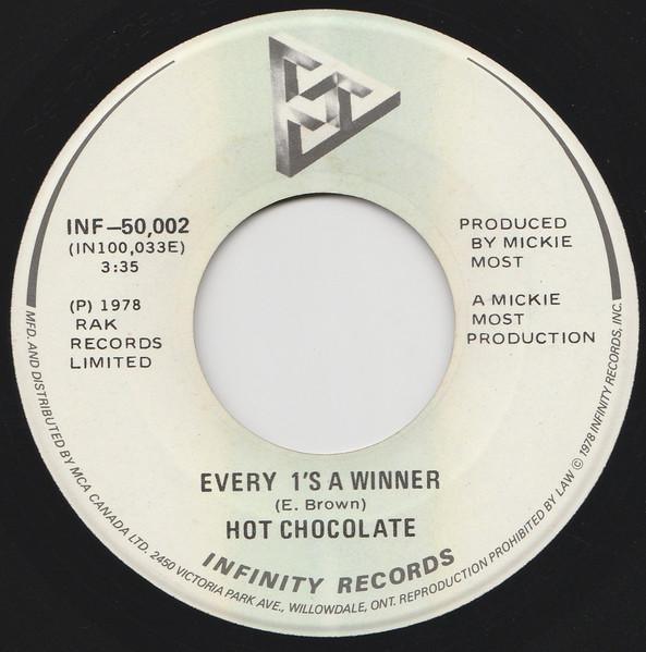 7inch Record HOT CHOCOLATE - Every 1 s A Winner / Power Of Love NF50002 Infinity Record 1978 Canada Soul/Funk Used
7inch Record HOT CHOCOLATE - Every 1 s A Winner / Power Of Love NF50002 Infinity Record 1978 Canada Soul/Funk Used