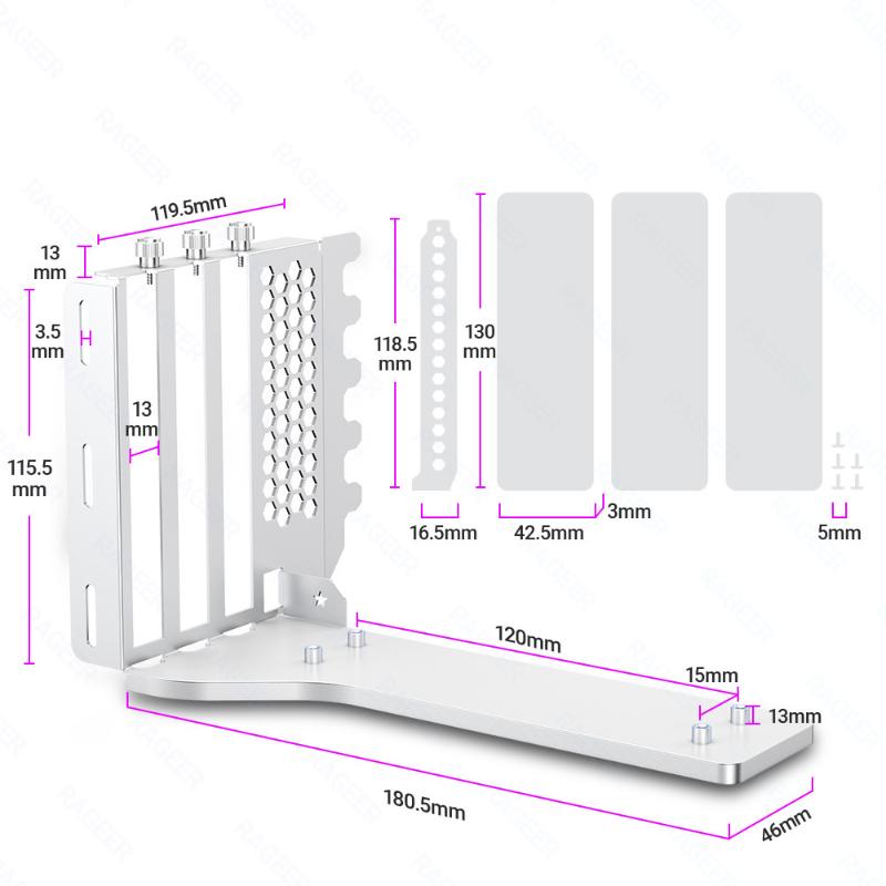 1 Set External GPU Docking Station Vertical GPU Mount Bracket 2/3 Slots Graphics Card Steering Holder With Hardware EGPU Dock
1 Set External GPU Docking Station Vertical GPU Mount Bracket 2/3 Slots Graphics Card Steering Holder With Hardware EGPU Dock