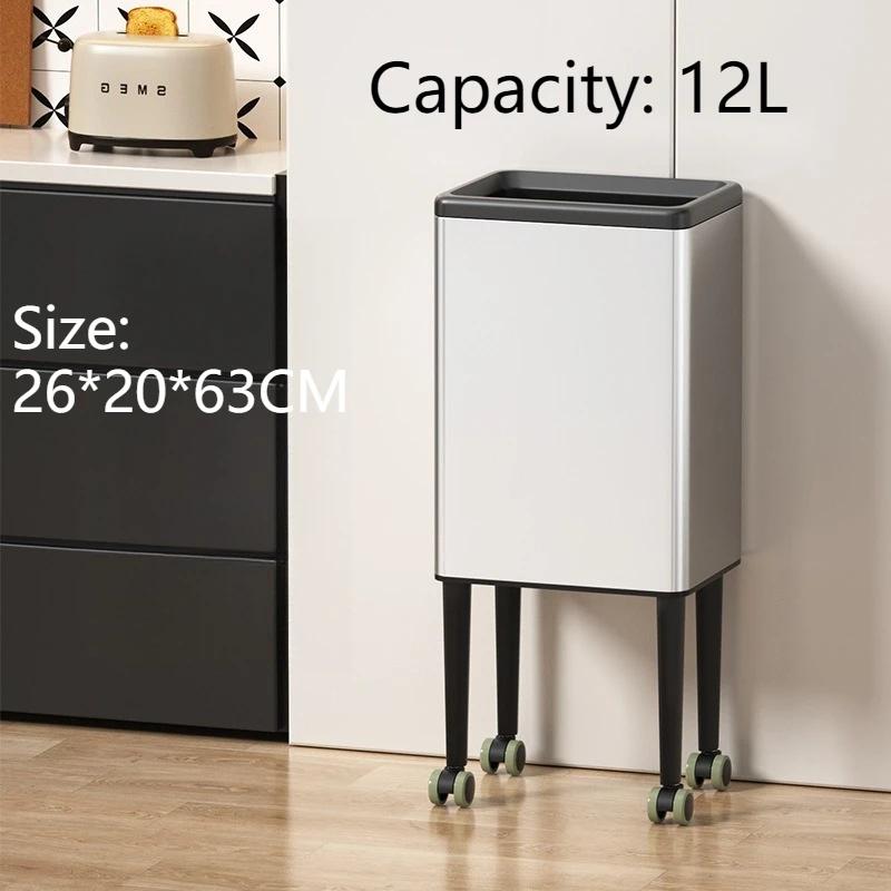 Stainless Steel Kitchen Trash Can Large Capacity Luxury Trash Bin With Wheel Lidless Wastebasket Room Cleaning Home Supplies срібний
Stainless Steel Kitchen Trash Can Large Capacity Luxury Trash Bin With Wheel Lidless Wastebasket Room Cleaning Home Supplies срібний