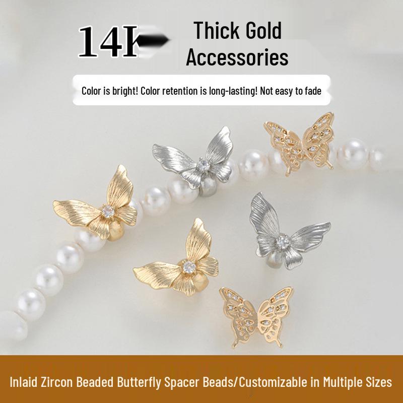 14K Gold-Filled Zircon-Set Band with Butterfly Spacer Beads for DIY Jewelry: Bracelet, Necklace, Pearl Accessories
14K Gold-Filled Zircon-Set Band with Butterfly Spacer Beads for DIY Jewelry: Bracelet, Necklace, Pearl Accessories