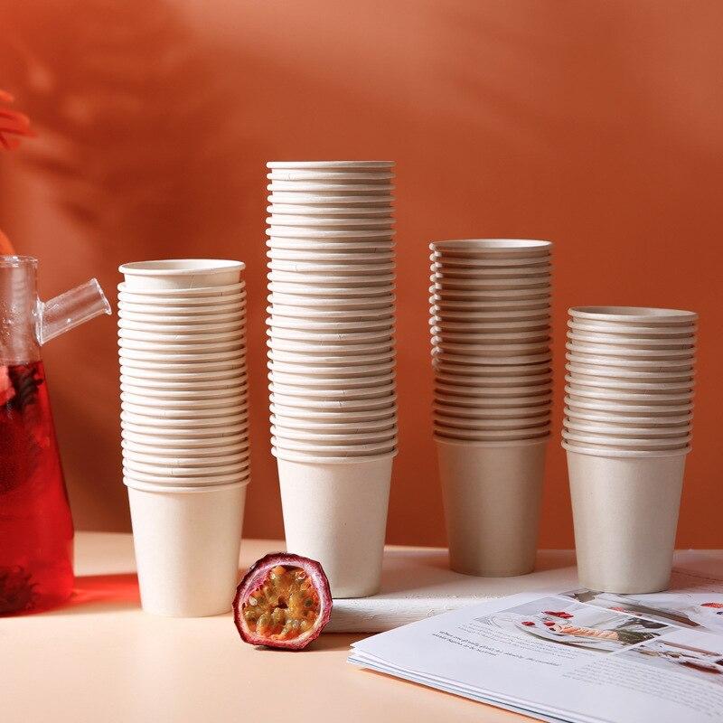 50 шт одноразовые бумажные стаканчики утолщенные бумажные стаканчики белые с узором бумажные стаканчики из целлюлозы 50PCs белый