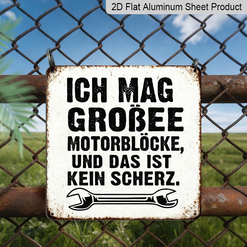 2D Flat - 1pc Square Metal Tin Sign Featuring Humorous Quotes From German Mechanics about Large Engine Blocks, Accompanied By An Illustration of A 20*20cm
2D Flat - 1pc Square Metal Tin Sign Featuring Humorous Quotes From German Mechanics about Large Engine Blocks, Accompanied By An Illustration of A 20*20cm