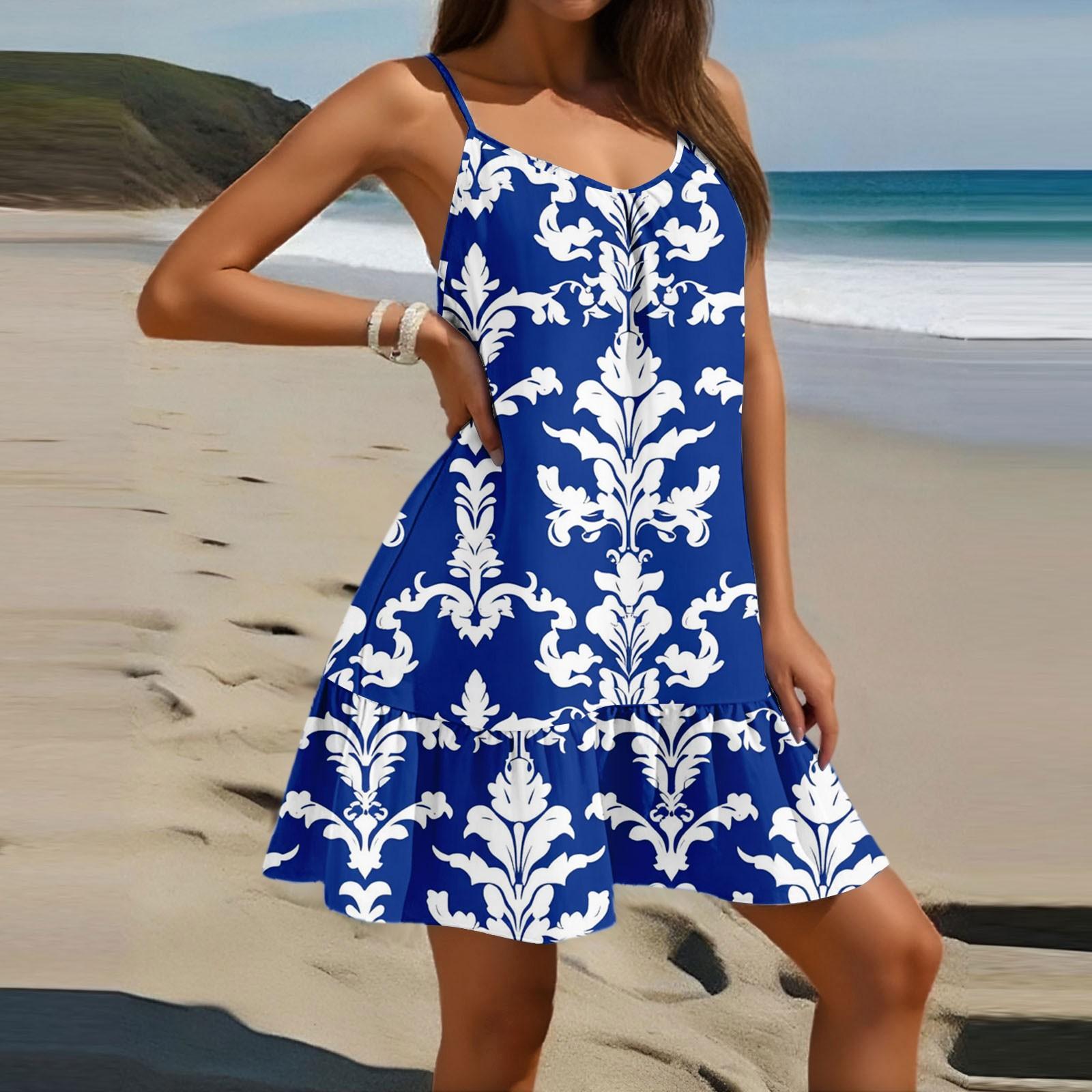 Жіноча мода Повсякденна без рукавів Круглий виріз Вільна Квітковий принт Пляжна сукня M
Жіноча мода Повсякденна без рукавів Круглий виріз Вільна Квітковий принт Пляжна сукня M